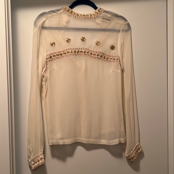 NWOT Topshop Cream Blouse - Picture 1 of 8